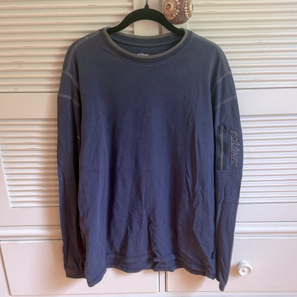 Kuhl Men's Blue Long Sleeve Shirt, Large